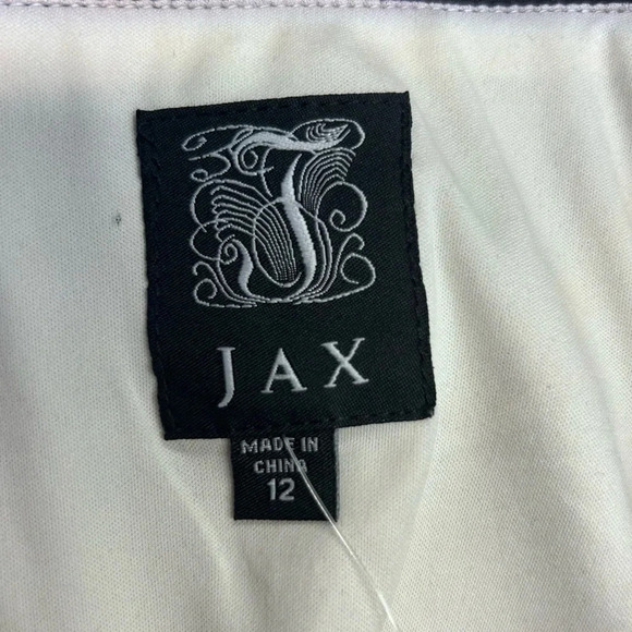 JAX Yin Yang Inspired Sheath Dress Grommet Accented Cap Sleeve Knee Length - Picture 5 of 7